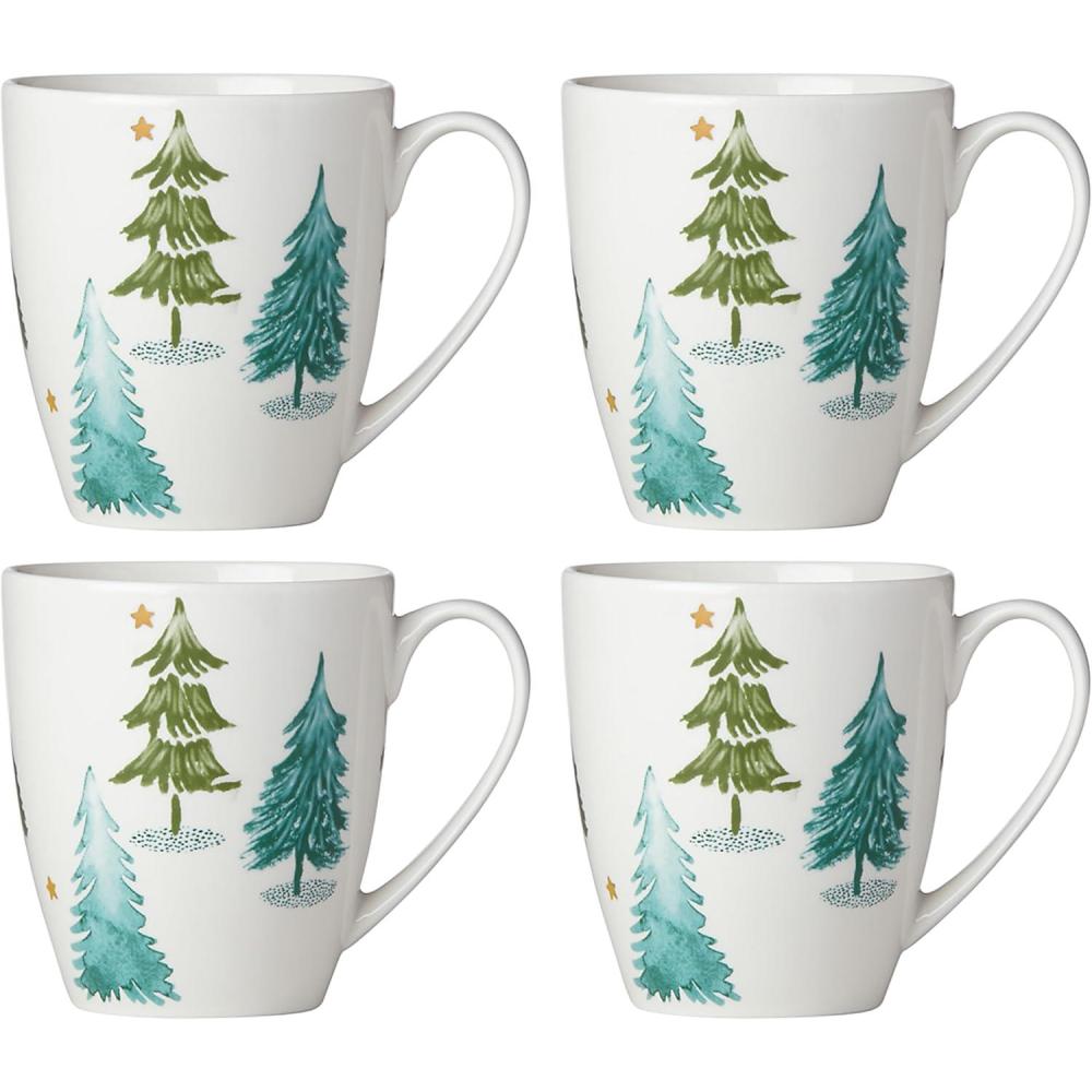 imageLenox 880069 Balsam Lane 4Piece Mug Set Christmas Drinkware Holiday HostingMugs Set of 4