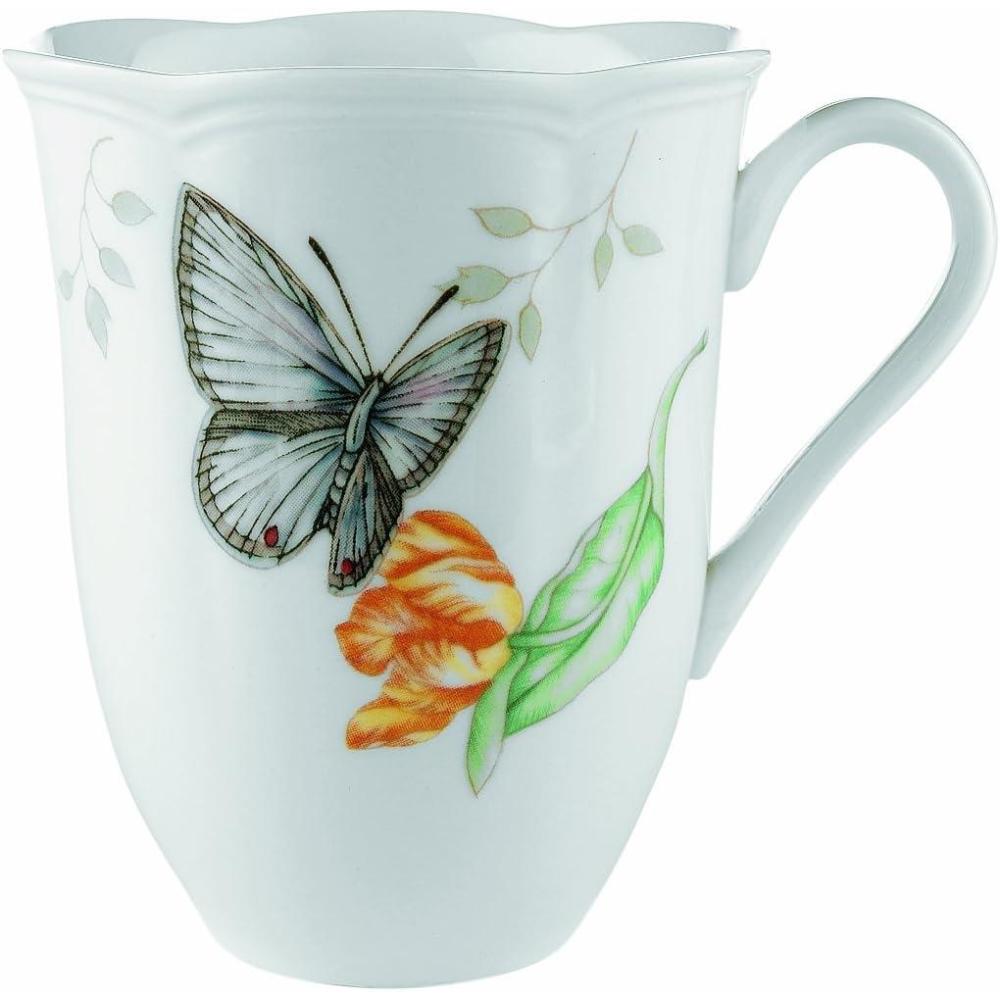 imageLenox Porcelain Meadow Cup and Saucer 13 LB Blue Butterfly12 Ounces