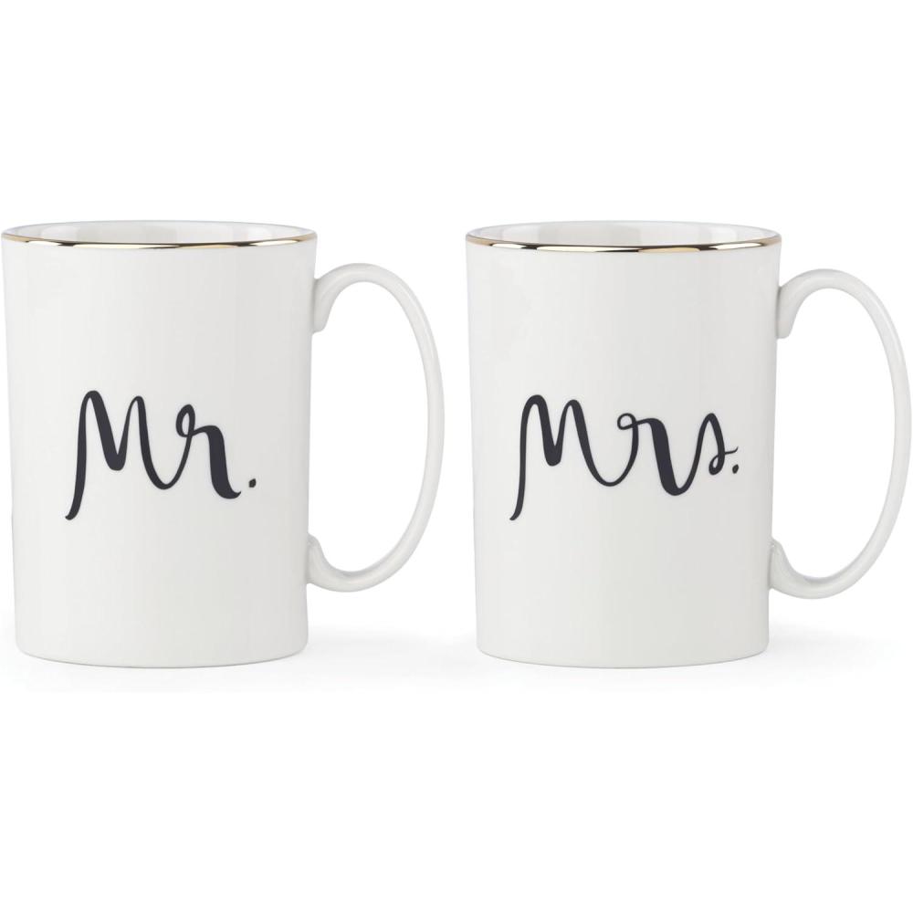 imagekate spade new york Bridal Party 2Piece Champagne Flute SetMug Set Mr Mrs