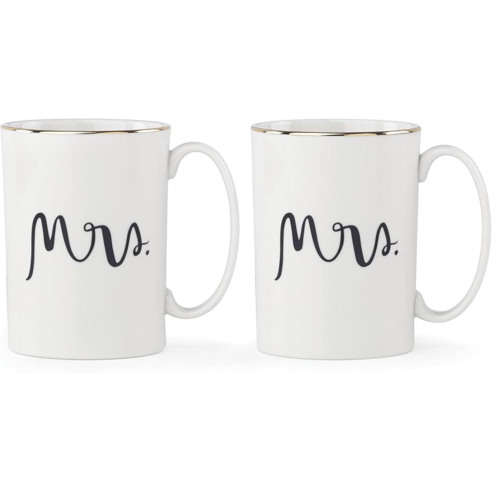 imagekate spade new york Bridal Party 2Piece Champagne Flute SetMug Set Mrs Mrs