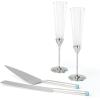 Kate Spade New York Take The Cake 2-Piece Champagne Flute Set, 2 Count (Pack of 1), Clear(Dessert Set)