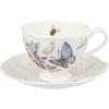 Lenox Porcelain Meadow Cup and Saucer, 1.3 LB, Blue Butterfly(2 Piece Set (Pack of 12))