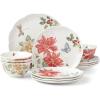 Lenox 884474 Butterfly Meadow Holiday 4-Piece Mug Set, 12 Fl Oz, 3.25 x 4.25-Inch, Christmas Dinnerware, Hosting(12-Piece Dinnerware Set)