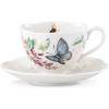 Lenox Porcelain Meadow Cup and Saucer, 1.3 LB, Blue Butterfly(8 Ounces)