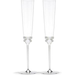 Kate Spade New York Grace Avenue 2-Piece Champagne Flute Set, 2 Count (Pack of 1), Metallic