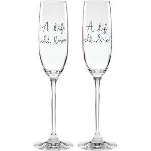 kate spade new york Charmed Life 2-Piece Toasting Flutes, Clear(Toasting Flutes)