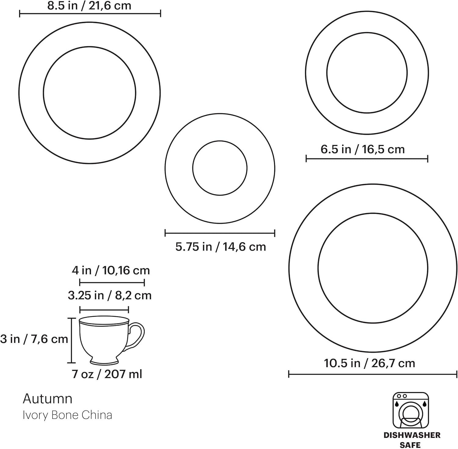 imageLenox 116801000 Autumn Dinner Plate5piece Placesetting