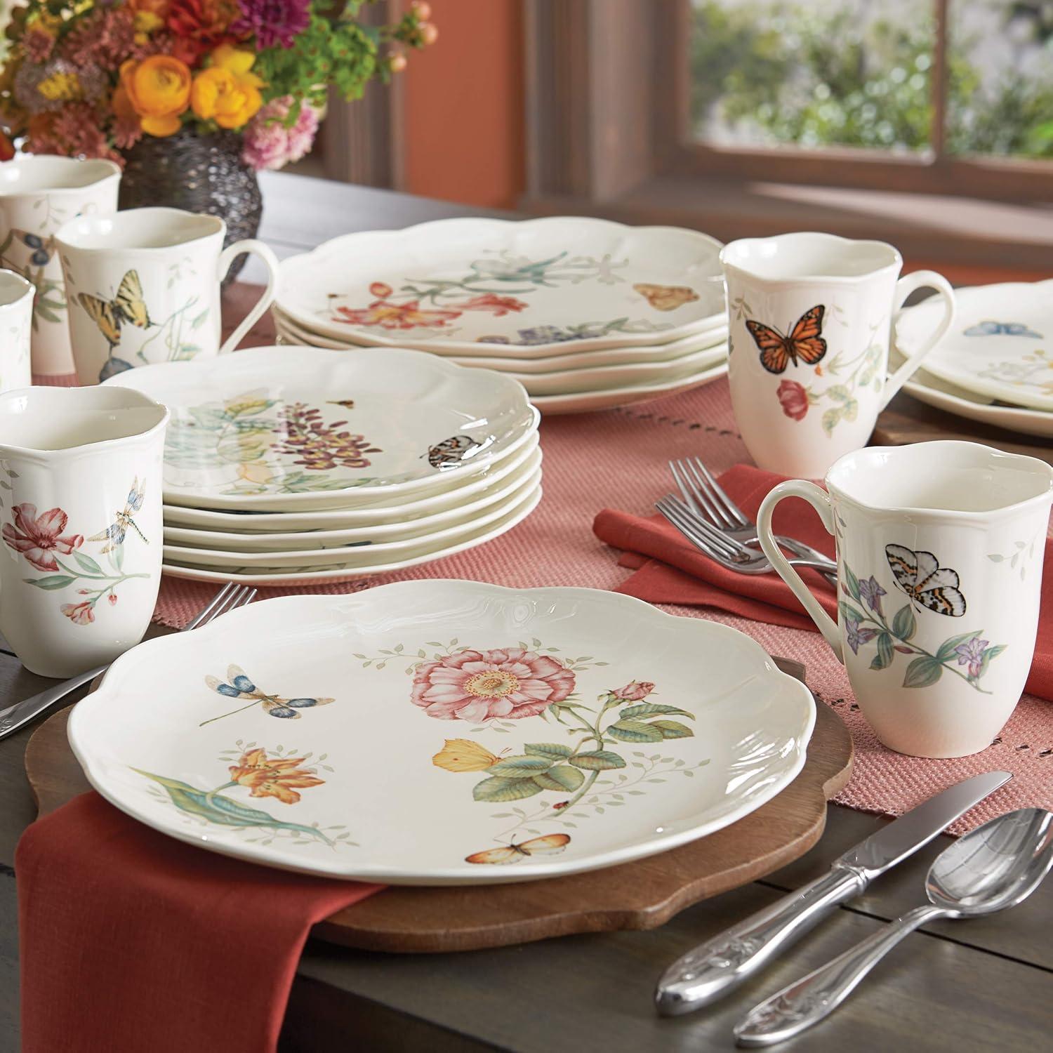 imageLenox 6342794 Lenox Butterfly Meadow 18Piece Dinnerware Set White