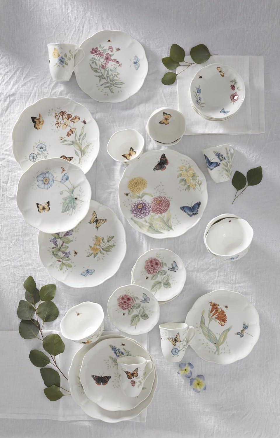 imageLenox 865075 Butterfly Meadow 28Piece Dinnerware Set White