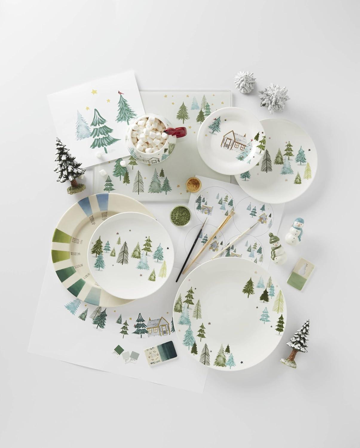 imageLenox 882060 Balsam Lane Serving Turkey Platter Christmas Hosting12Piece Dinnerware Set