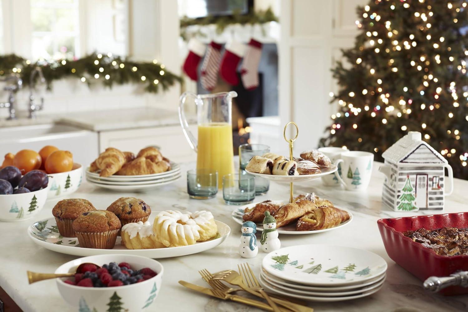 imageLenox 882060 Balsam Lane Serving Turkey Platter Christmas Hosting12Piece Dinnerware Set