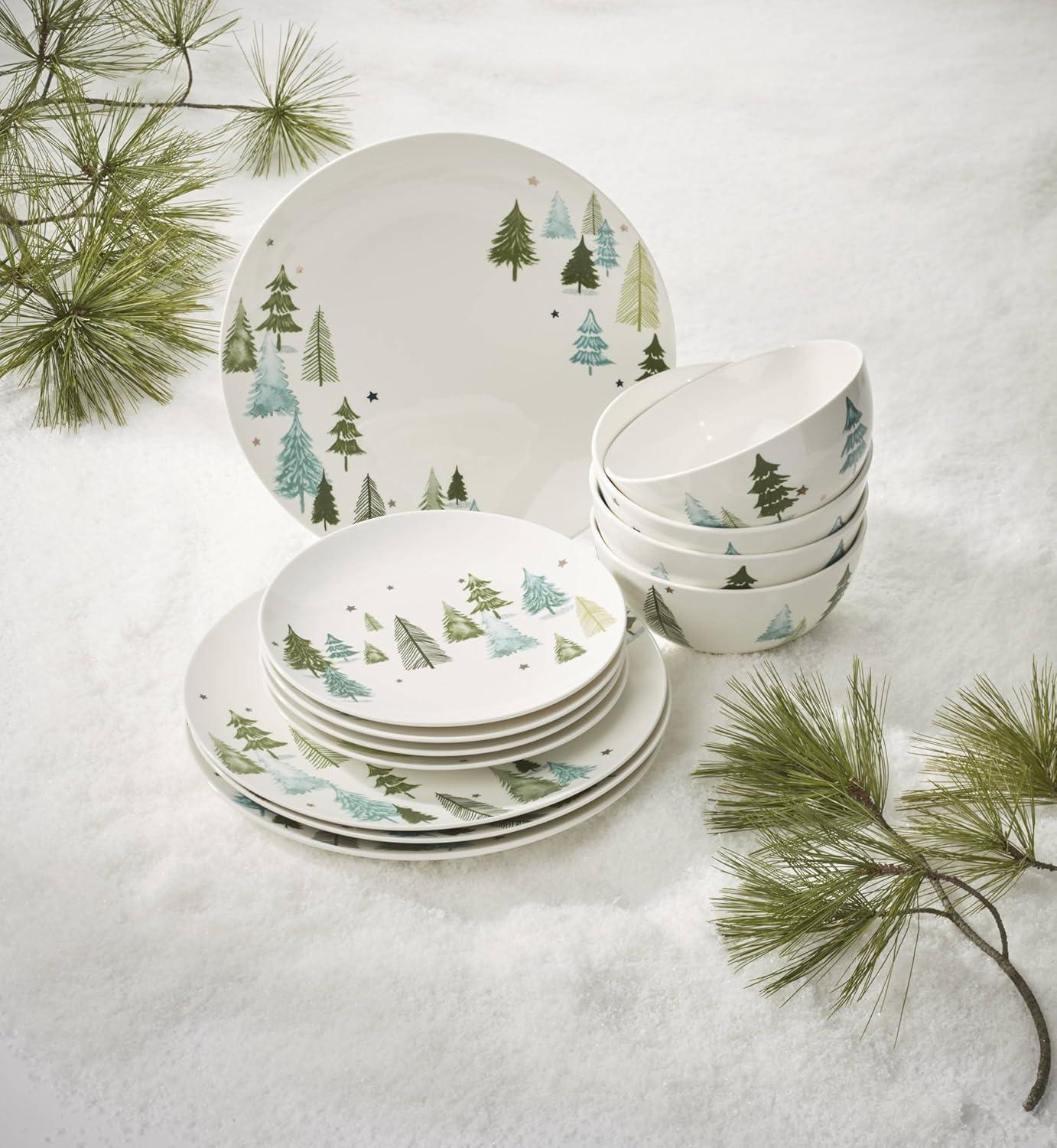 imageLenox 882060 Balsam Lane Serving Turkey Platter Christmas Hosting12Piece Dinnerware Set