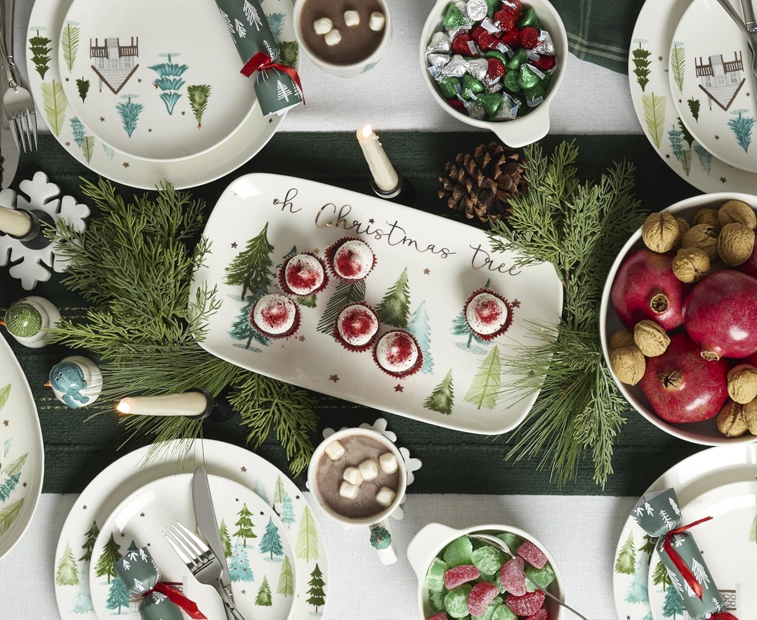 imageLenox 882060 Balsam Lane Serving Turkey Platter Christmas HostingHors DOeuvre Tray