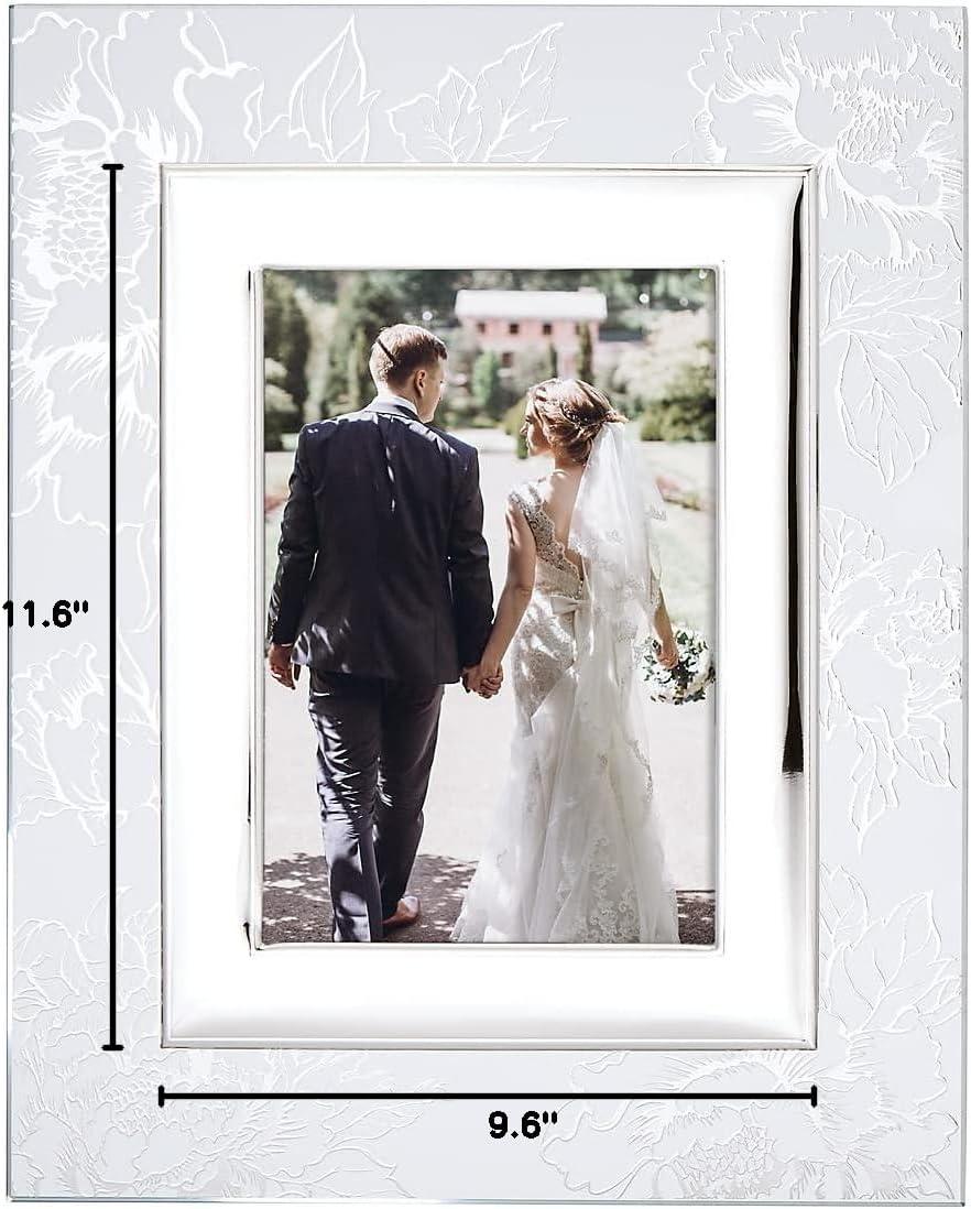 imageLenox 886924 Silver Peony 5 X 7 Frame