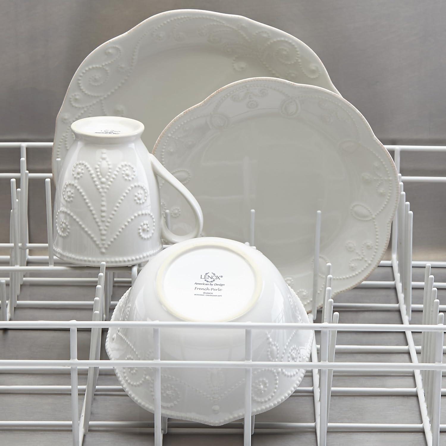 imageLenox 890951 French Perle 12Piece Plate amp Bowl Dinnerware Set White