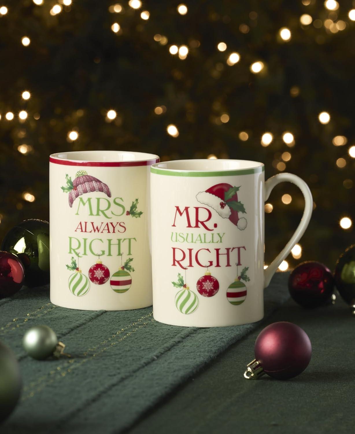 imageLenox 893172 Holiday 12Piece Plate and Bowl Set Christmas Dinnerware HostingMugs Set of 2 Mr Mrs