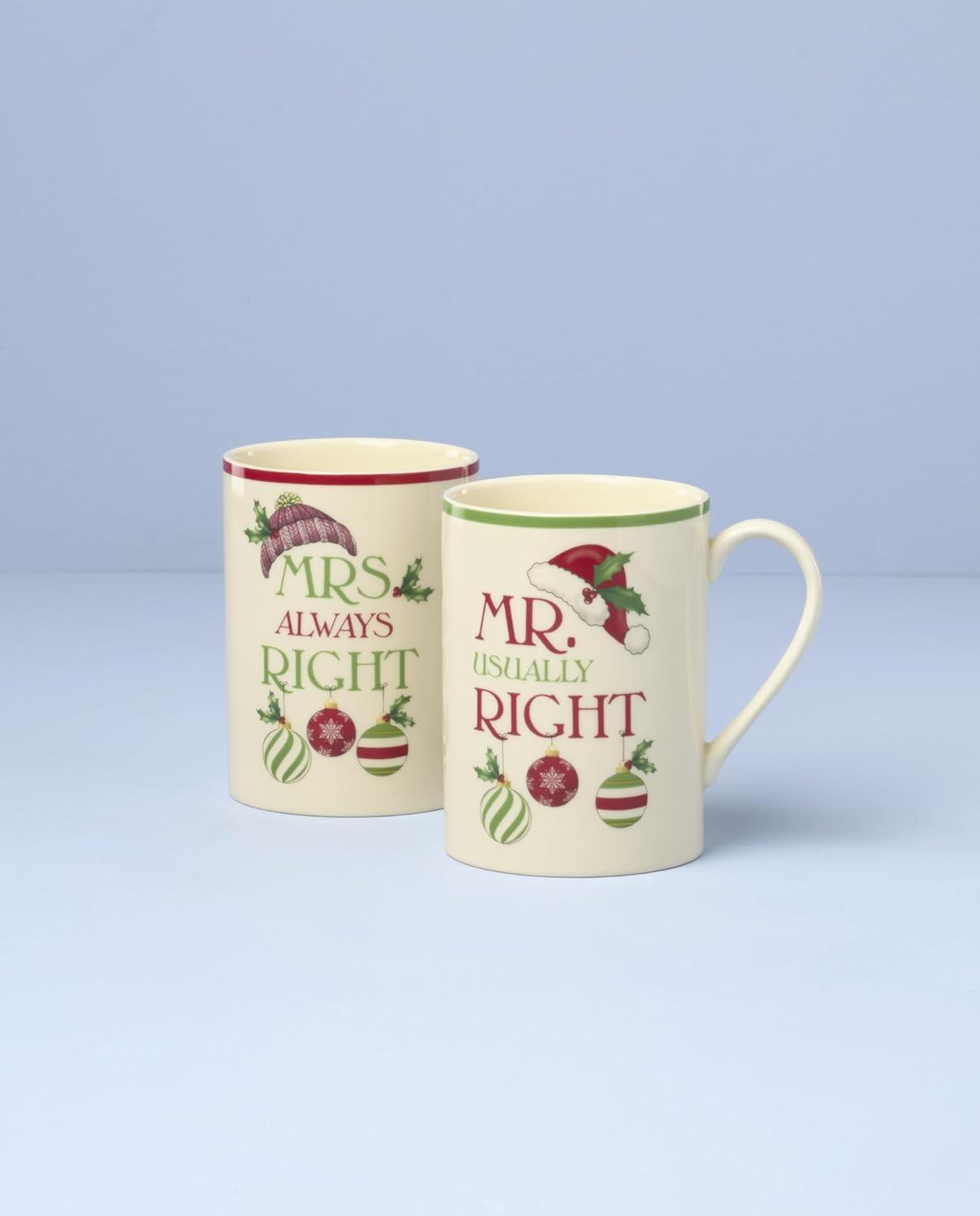 imageLenox 893172 Holiday 12Piece Plate and Bowl Set Christmas Dinnerware HostingMugs Set of 2 Mr Mrs