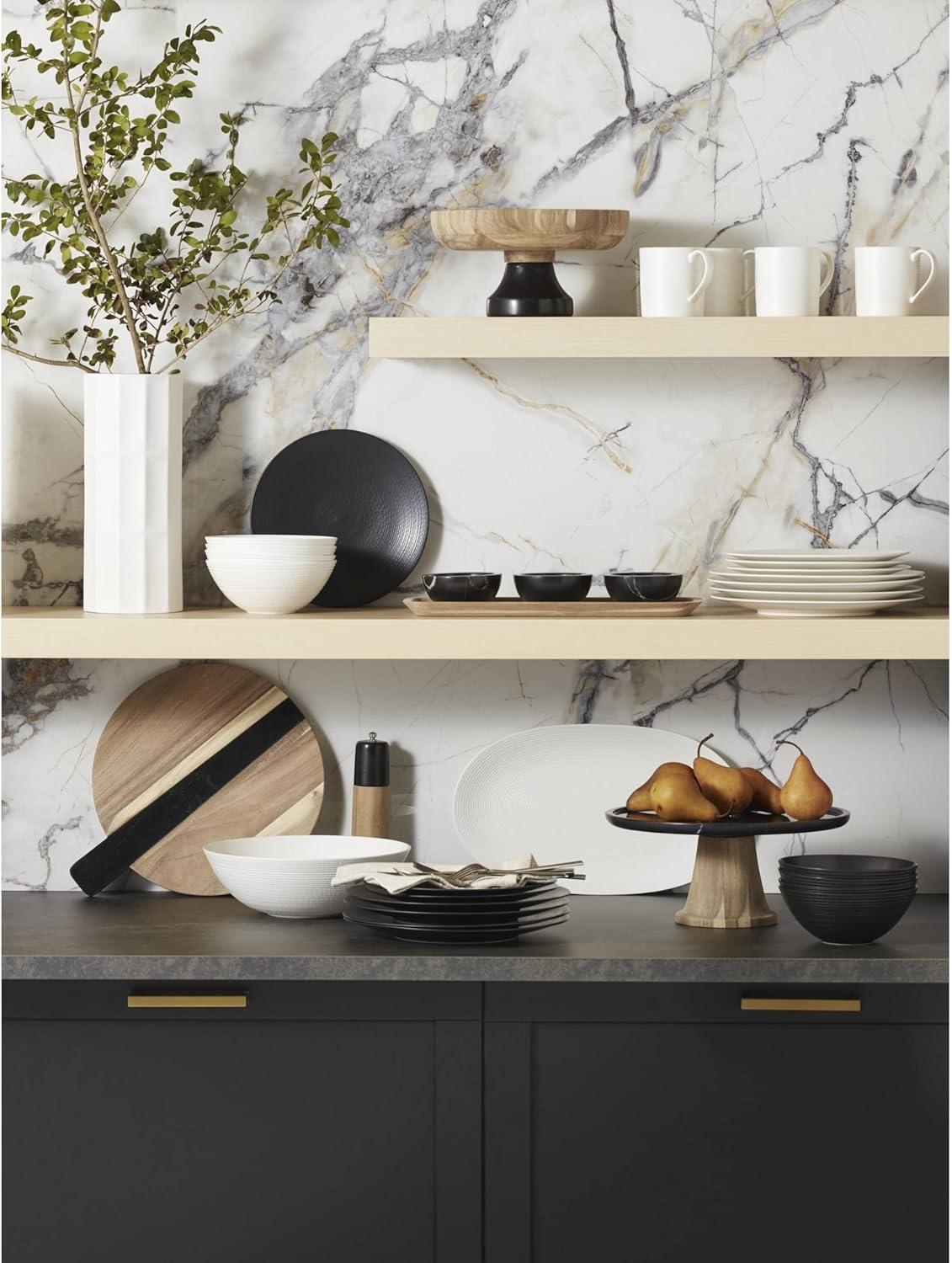 imageLenox 895250 Lx Collective Black 12Piece Set White12Piece Dinnerware Set