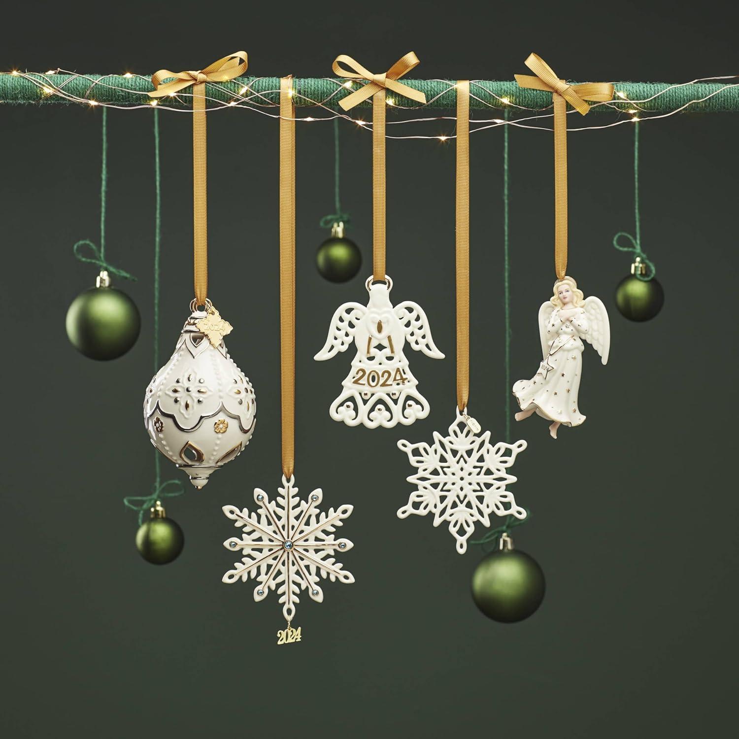 imageLenox 895775 2024 Together Forever Ring Box Ornament ChristmasGemmed Snowflake