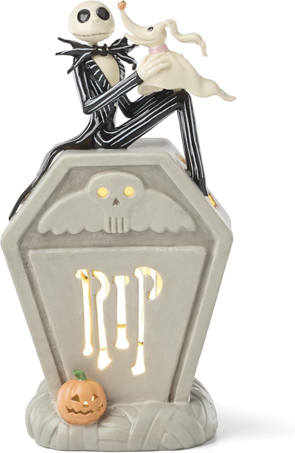 imageLenox Nightmare Before Christmas LightUp Figurine Jack Skellington Porcelain Requires 3 AAA Batteries Halloween Decor Indoor Halloween Table Decorations 1 Figurine 3 AAA Batteries Not Included