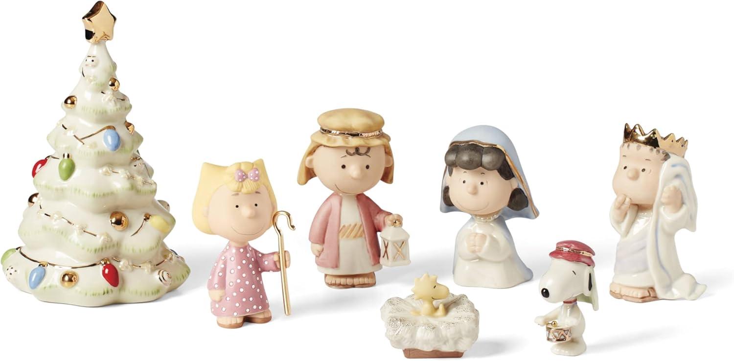 imageLenox Peanuts 7Piece Christmas Pageant Figurines Multicolor