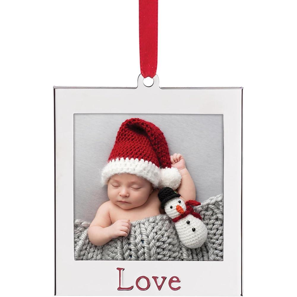imageLenox 870946 Silver Plate Love Frame Ornament ChristmasLove