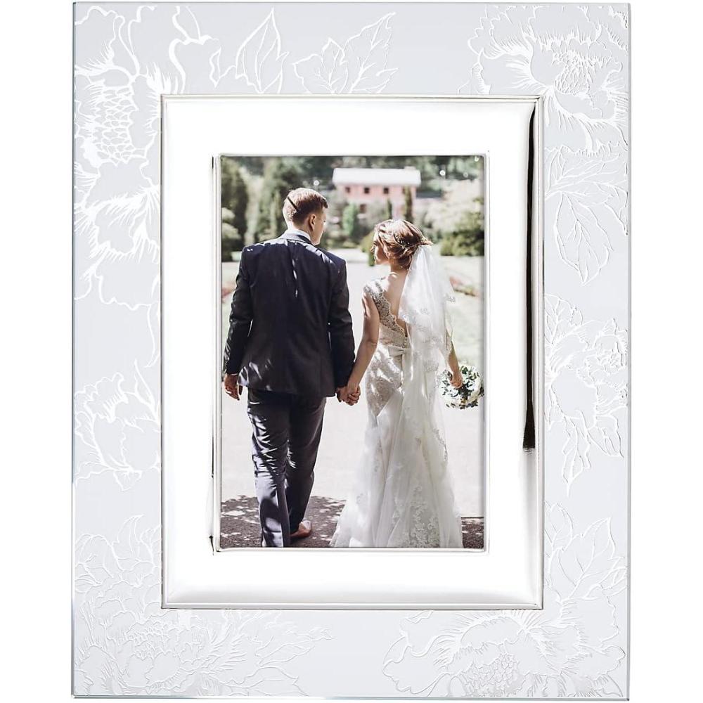 imageLenox 886924 Silver Peony 5 X 7 Frame