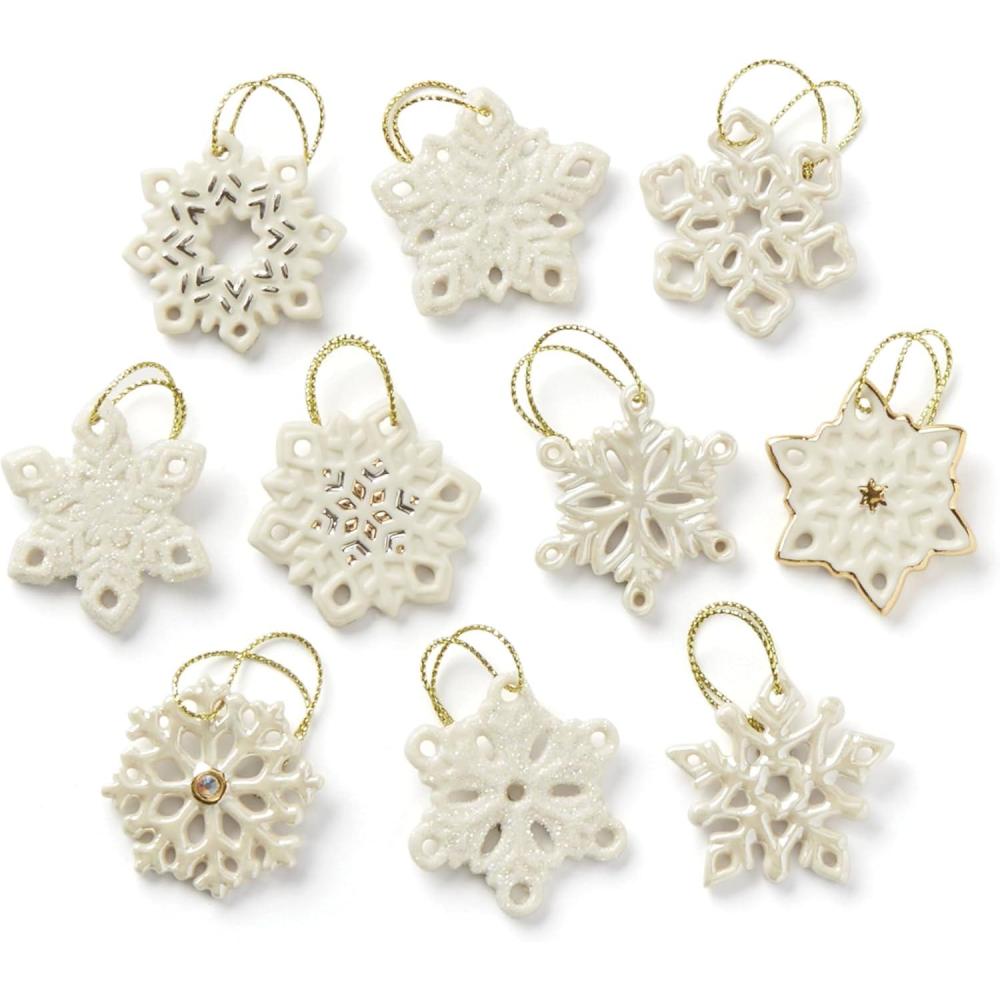 imageLenox 890425 Snowflake 10Piece Ornament Set Christmas