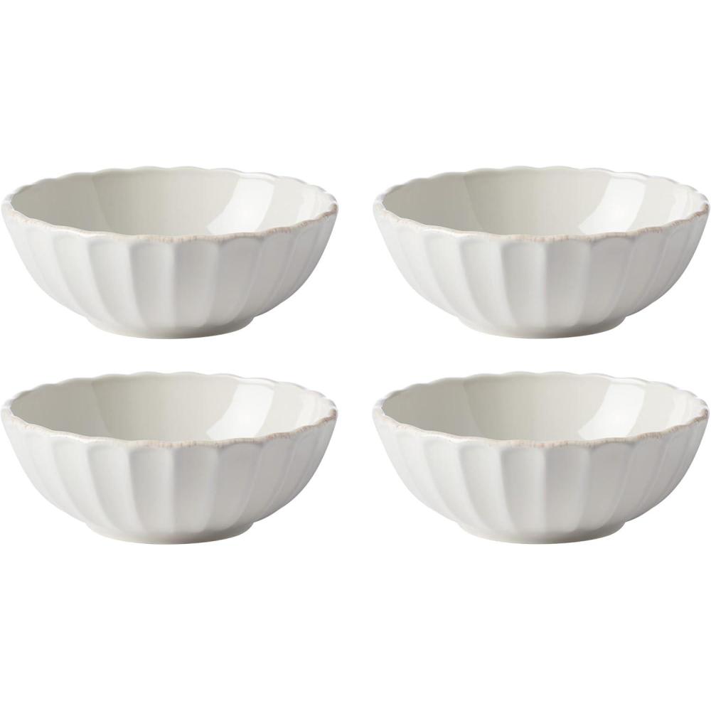 imageLenox 894194 French Perle Berry AllPurpose Bowls Set of 4 White Christmas Drinkware Holiday Hosting