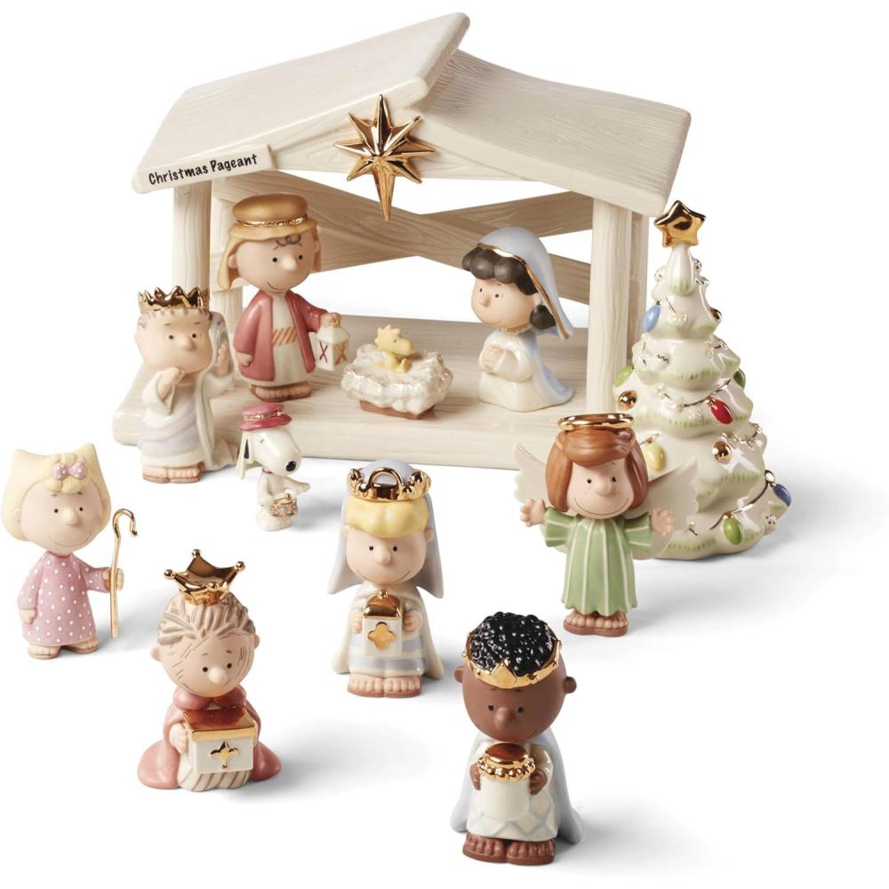 imageLenox 895265 Peanuts The Christmas Pageant amp Creche 8Piece Set12Piece Nativity Set