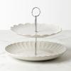Lenox 897195 French Perle Scallop White 2-Tier Server