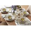 Lenox Dinnerware Set, French Perle Scallop 4-Piece Place Setting, Service For 1, Dinnerware Set, Stoneware, Includes Plates, Bowl, and Mug, Dishwasher And Microwave Safe, Dish Set (White, 4 Piece)