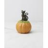 Lenox Haunted Halloween Covered Candy Jar, Porcelain Jar with Lid, 26oz Storage, Black Cat on Pumpkin, Jar for Sweets, Pumpkin Decor, Halloween Kitchen Decor, Halloween Cookie Jar, 5×7.25 inches