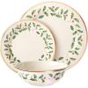 Lenox 893172 Holiday 12-Piece Plate and Bowl Set, Christmas Dinnerware, Hosting(3-Piece Placesetting)