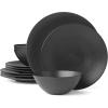 Lenox 895250 Lx Collective Black 12-Piece Set, White(12-Piece Dinnerware Set)