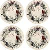 Lenox 897093 Winter Greetings Dinnerware Salad Plates, Set of 4, Red & Green, Christmas, Holiday Hosting