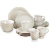 Lenox Dinnerware Set, French Perle White 16-Piece Set, Service For 4, Stoneware Material, Dishwasher Safe, Microwave Safe, Plates, Bowls, Mugs, Plates and Bowls, Dishes (White, 16 Piece)