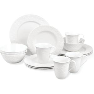 Lenox 851746 Opal Innocence Carved 16-Piece Dinnerware Set