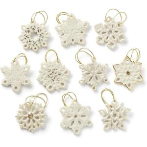 Lenox 890425 Snowflake 10-Piece Ornament Set, Christmas