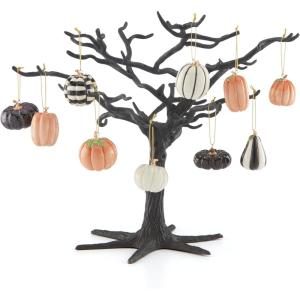 Lenox 890508 Fall Flowers 10-Piece Ornament Set(Ornament Tree and 10-Piece Ornament Set  Pumpkins)