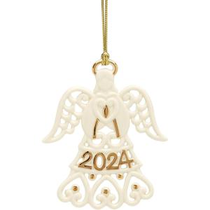 Lenox 895775 2024 Together Forever Ring Box Ornament, Christmas(A Year to Remember Angel)