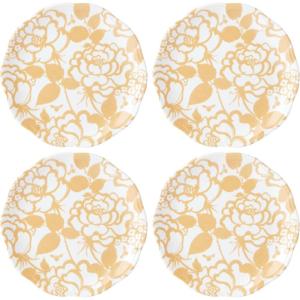 Lenox Butterfly Meadow Cottage Accent Plates, Set of 4, 4.95 LB, Goldenrod