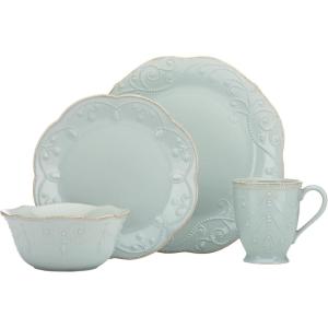 Lenox French Perle 4-Piece Place Setting, Ice Blue,12 oz(4-Piece Place Setting)