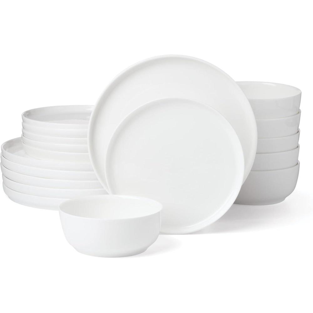 imageLenox 899190 Modern White Coupe 18Piece Dinnerware Set Service For 6