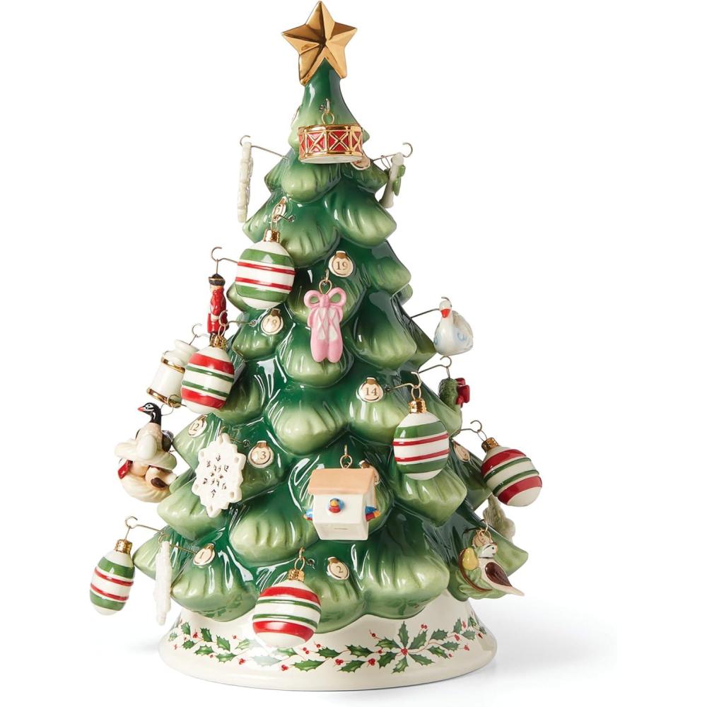 imageLenox 893625 Treasured Traditions Advent Calendar Tree amp Mini Ornaments 26Piece Set 25 Christmas Ornaments 1 Tree Figurine 2025 Christmas Decor amp Holiday DecorationsAdvent Calendar