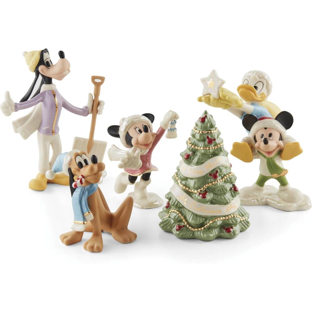 imageLenox 897079 Disney Winter Fun 5Piece Figurine Set Christmas amp Holiday Decor