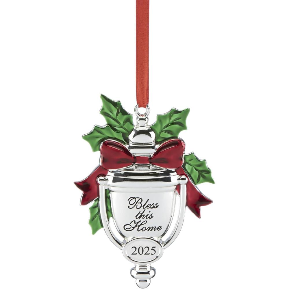 imageLenox Ornaments 2025 Babys 1st Christmas Rudolph Ornament Silverplated Metal and Resin Red Ribbon for Tree Decoration Christmas Decorations Winter Tree Ornaments Rudolph Design 1 PieceBless This Home