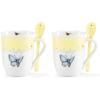 Lenox 897804 Butterfly Meadow Color Mugs With Spoons, Set Of 2, Yellow