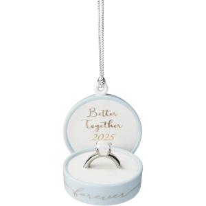 Lenox Ornaments, 2025 Babys 1st Christmas Rudolph Ornament, Silverplated Metal and Resin, Red Ribbon for Tree Decoration, Christmas Decorations, Winter Tree Ornaments, Rudolph Design (1 Piece)(Engagement)