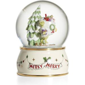 Lenox Ornaments, The Grinchs List Ornament, Porcelain Material with Gold Accents, Includes Gold Cord for Hanging, Holiday Decorations, Christmas Tree, Christmas Decoration, Tree Decor (1 Piece)(Snow Globe)